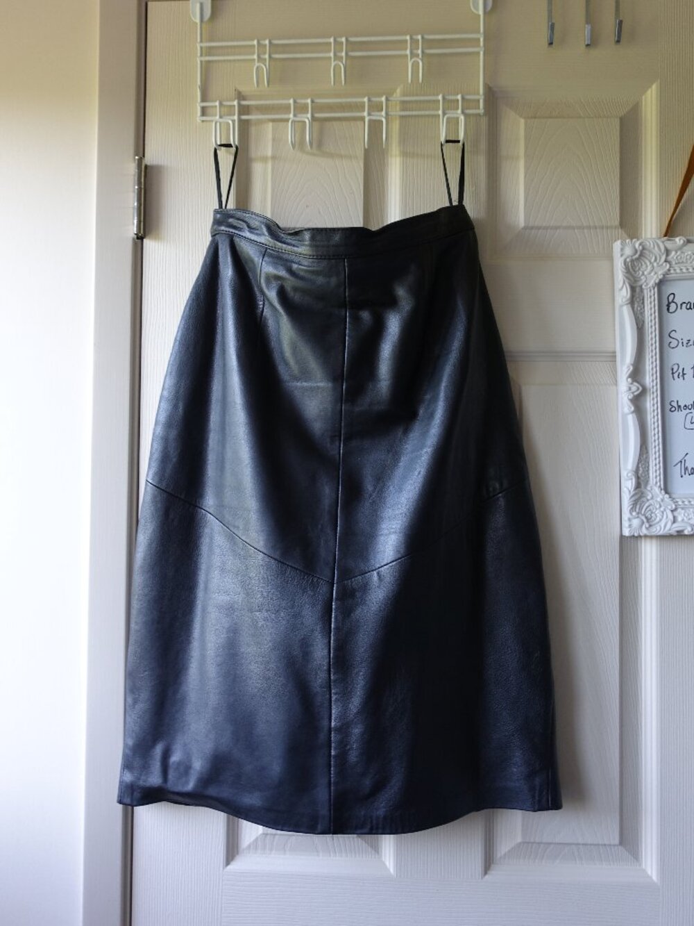 Black Leather Midi Skirt